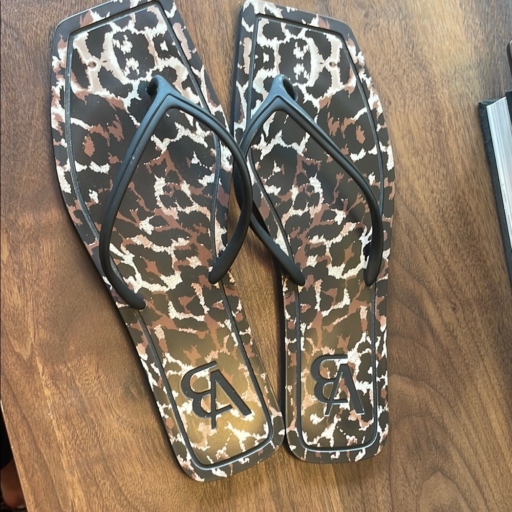 Veronica Beard Black and Brown Patterned Sandals